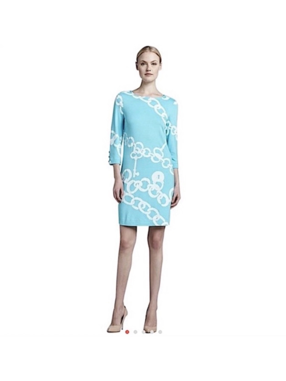 Lilly Pulitzer Sky Blue Chain-Print Shift Dress